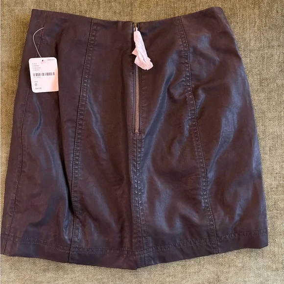 Free People Black Leather Skirt - Picture 5 of 6